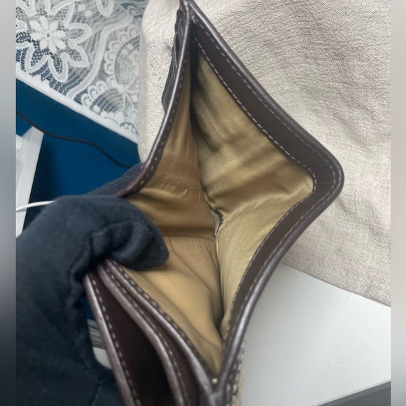 Coach Y2k Signature Canvas & Leather Trifold Wallet. 4 in H x 5 in L - Picture 7 of 12